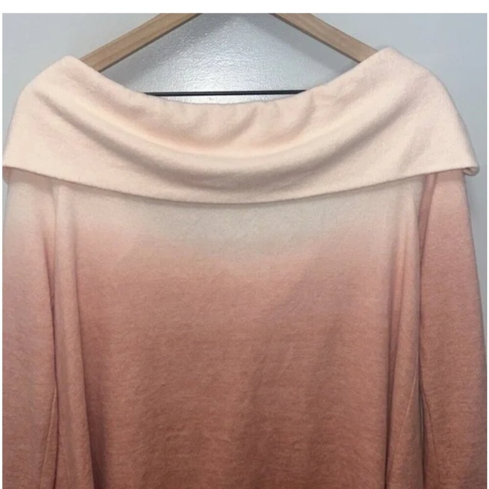 Torrid Super Soft Plush Ombre Cowl neck Light Pink Coral Tunic Sweater - Picture 3 of 7